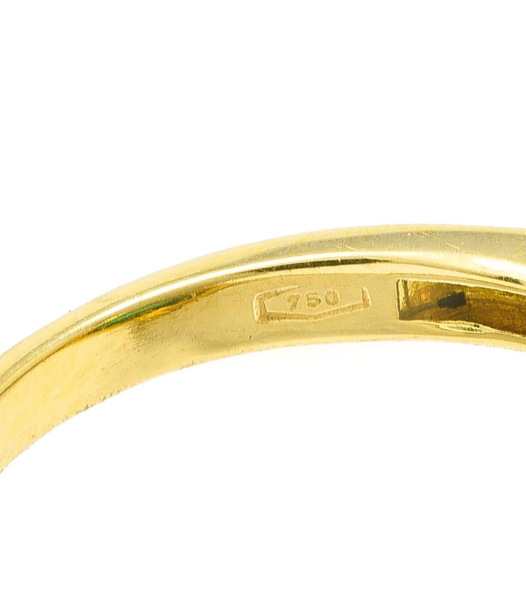 18 Karat Ring im ägyptischen Vintage-Stil mit 7,80 Karat geschnitztem Smaragd und Diamant im Angebot 1