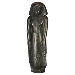 Vintage Egyptian Revival Bronzed Metal Figural Sculpture of a Pharaoh, 20th C