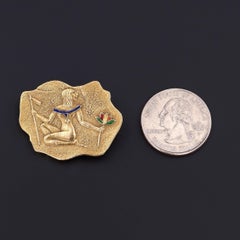 Broche Vintage Egyptian Revival de oro de 18 quilates de UnoAErre