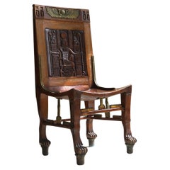 Silla Vintage Egyptian Revival inspirada en la silla de la tumba de Tutankamón