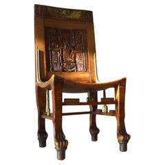 Vintage Egyptian Revival chair inspired on Tutankhamun's tomb chair, c. 1955