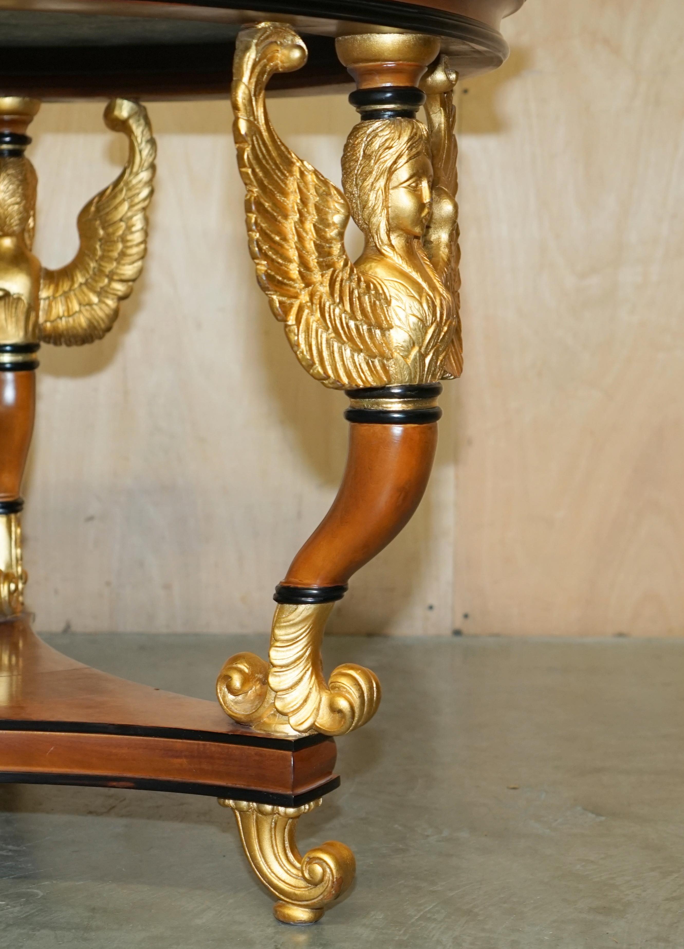 VINTAGE EGYPTIAN REVIVAL SPHINX GiLTWOOD & MARBLE CENTRE OCCASIONAL TABLE For Sale 4