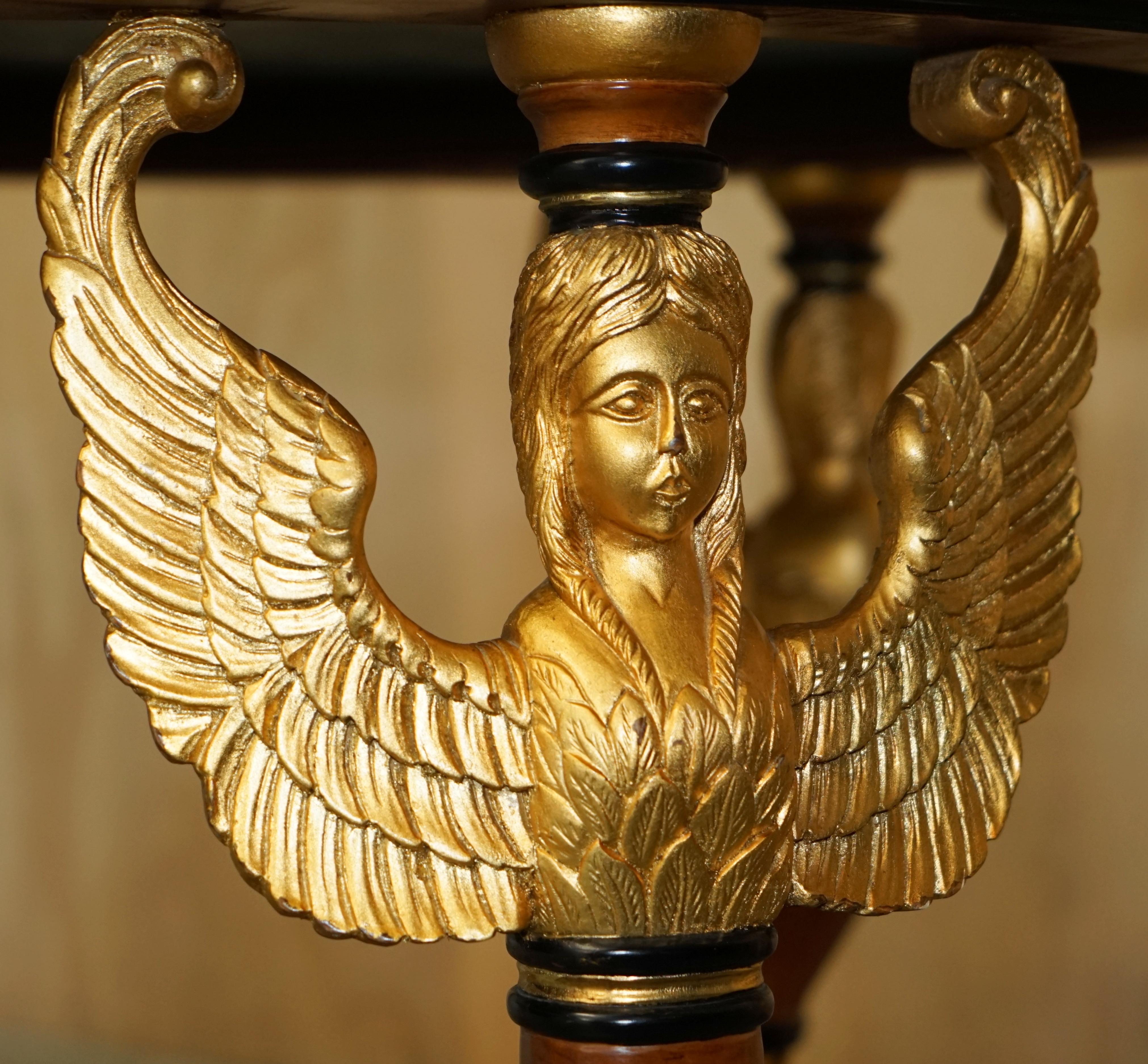 VINTAGE EGYPTIAN REVIVAL SPHINX GiLTWOOD & MARBLE CENTRE OCCASIONAL TABLE For Sale 5