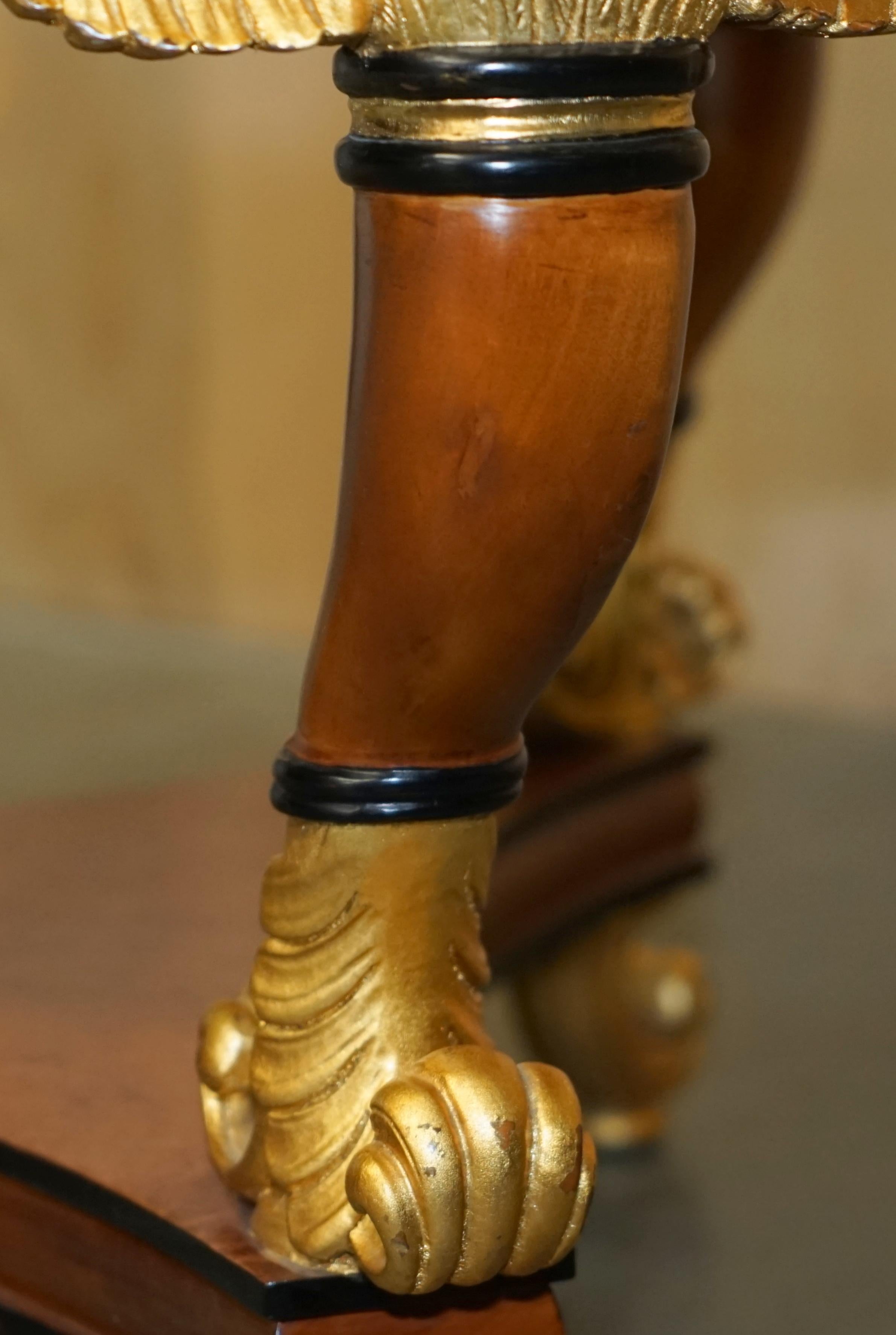 VINTAGE EGYPTIAN REVIVAL SPHINX GiLTWOOD & MARBLE CENTRE OCCASIONAL TABLE For Sale 3