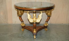 VINTAGE EGYPTIAN REVIVAL SPHINX GiLTWOOD & MARBLE CENTRE OCCASIONAL TABLE