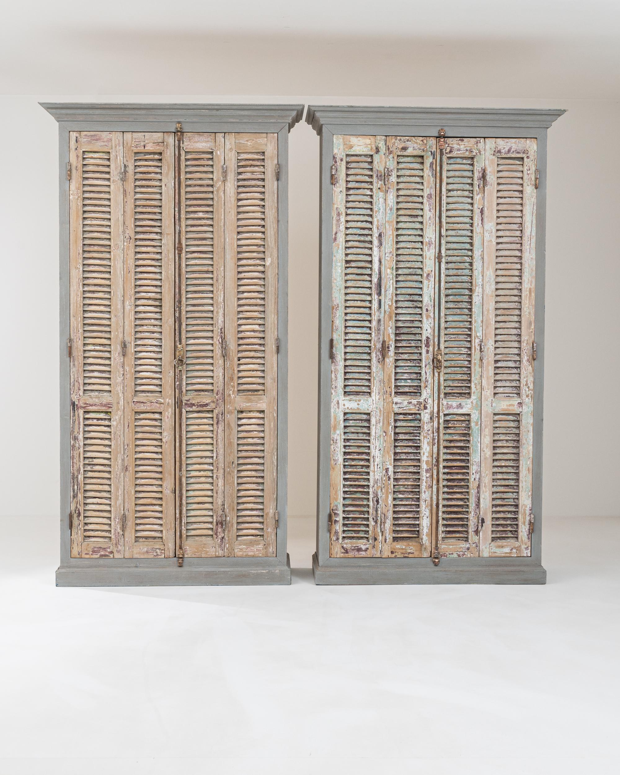 Belle Époque Vintage Northern African Shutter Door Cabinet For Sale