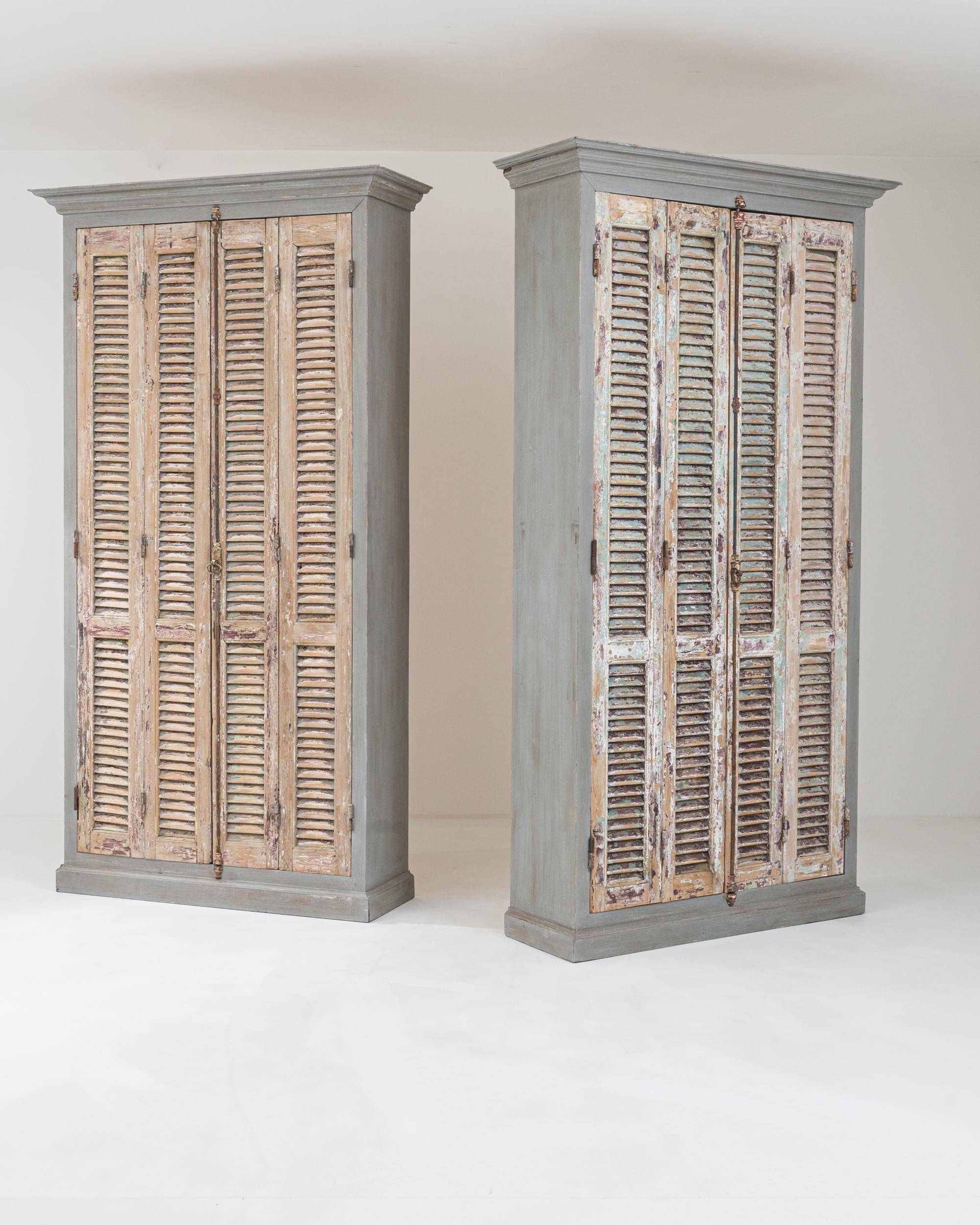 Early 20th Century Vintage Northern African Shutter Door Cabinet For Sale