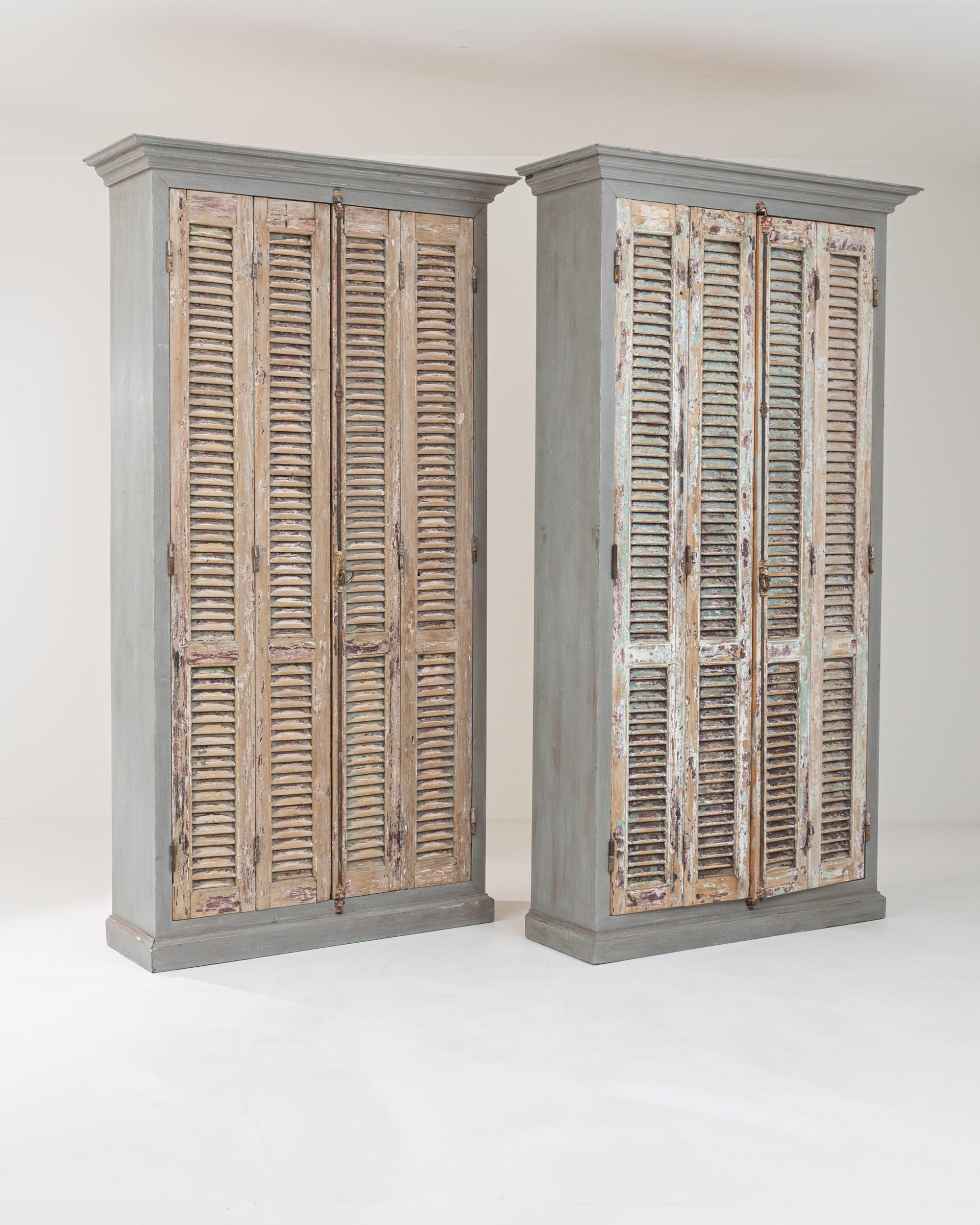 Vintage Northern African Shutter Door Cabinet For Sale 2