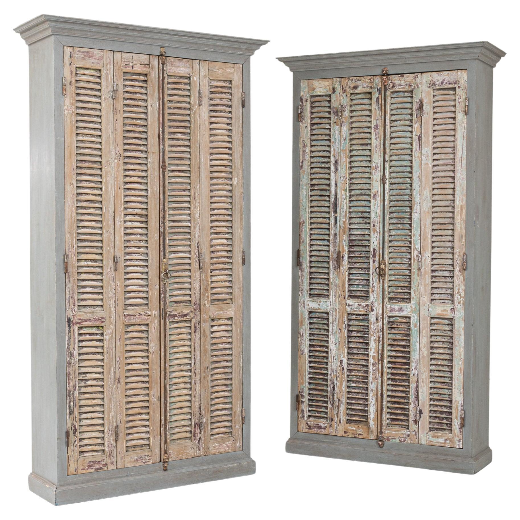 Vintage Northern African Shutter Door Cabinet For Sale