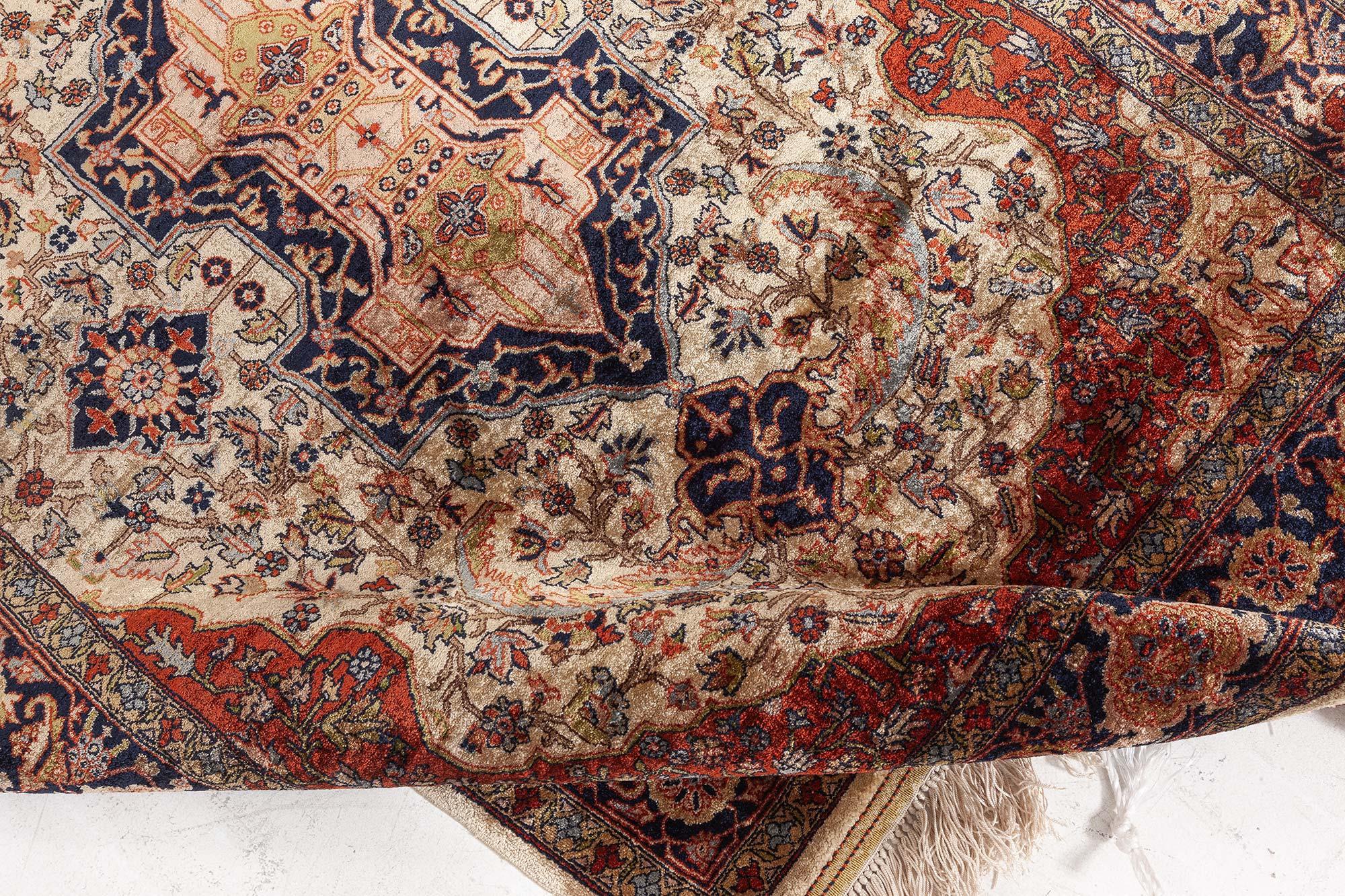 Mid-Century Modern Vintage Egyptian Silk Rug For Sale