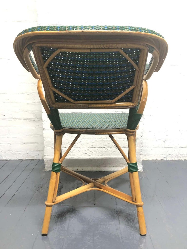 Vintage Eight French Rattan Bistro Chairs For Sale at 1stDibs