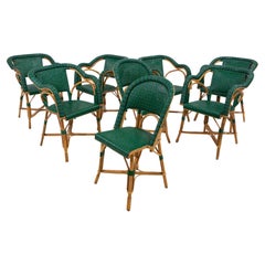 Vintage Eight French Rattan Bistro Chairs