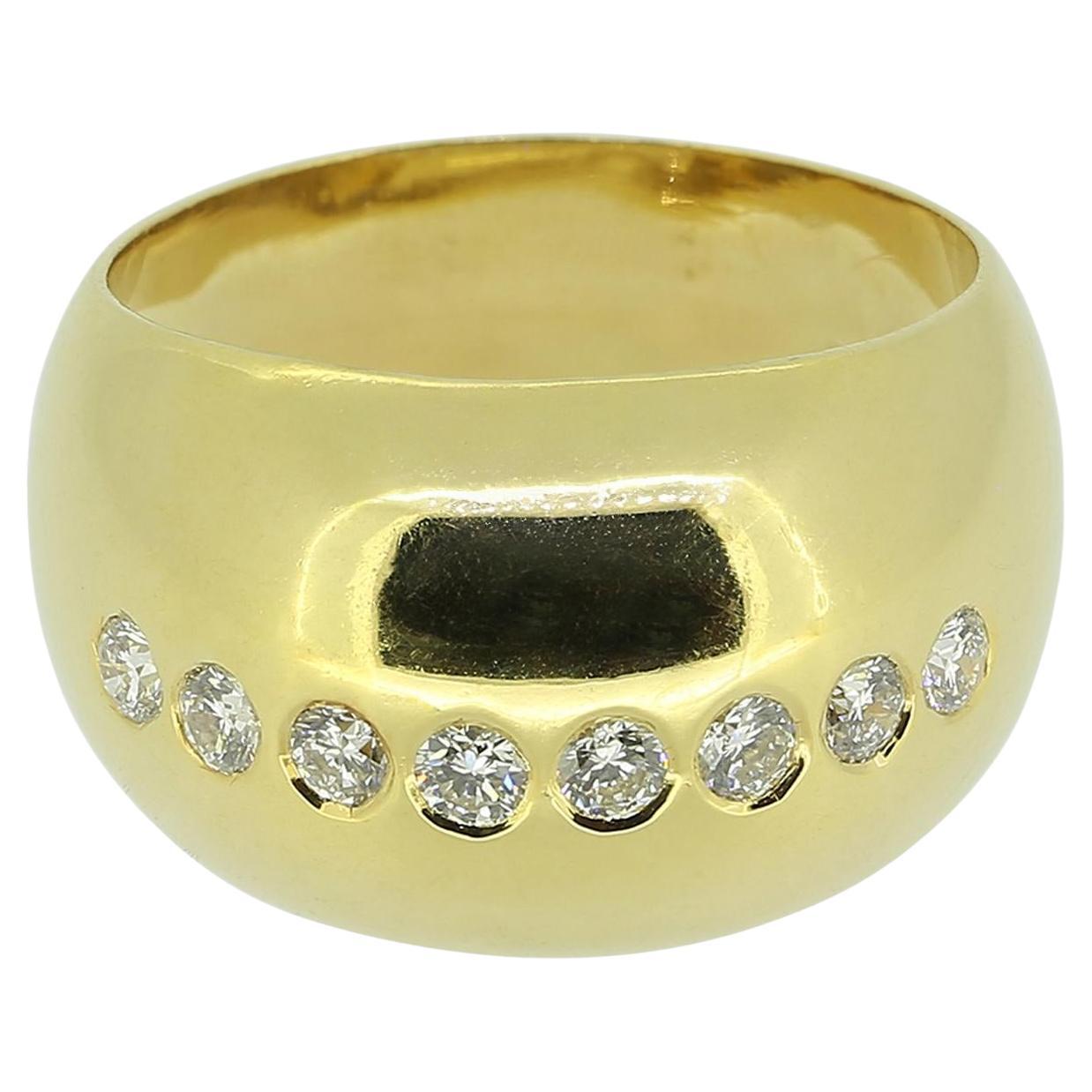 Bague vintage à huit pierres et diamants