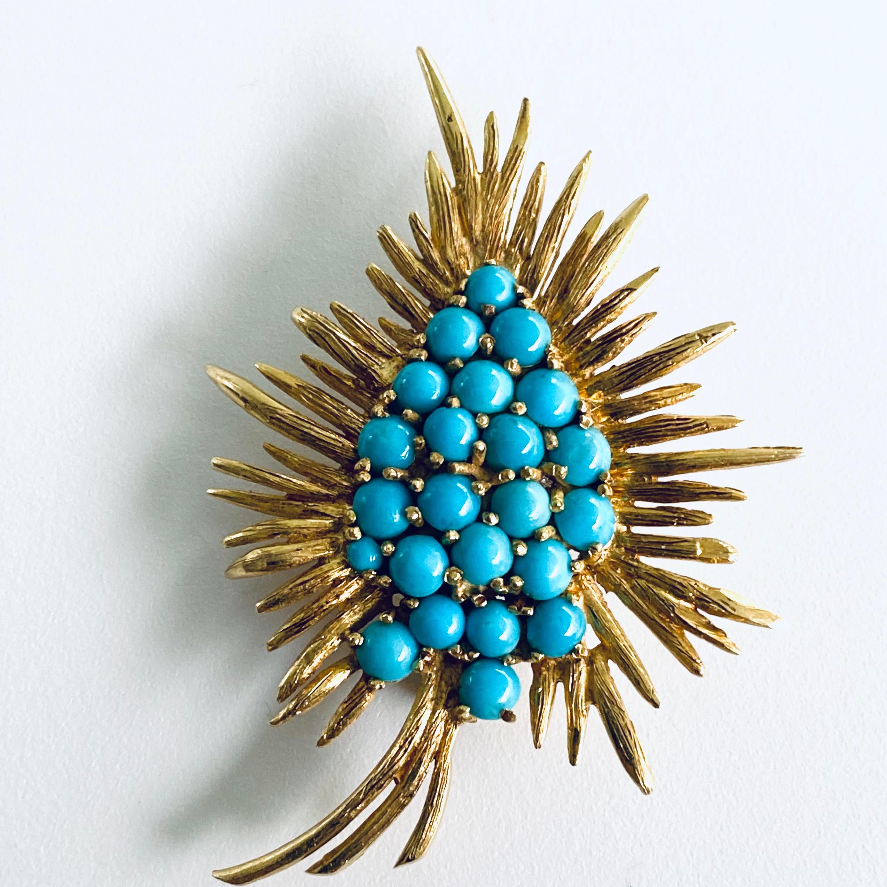 vintage turquoise brooch