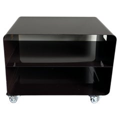 Vintage eighties side table with wheels by muller