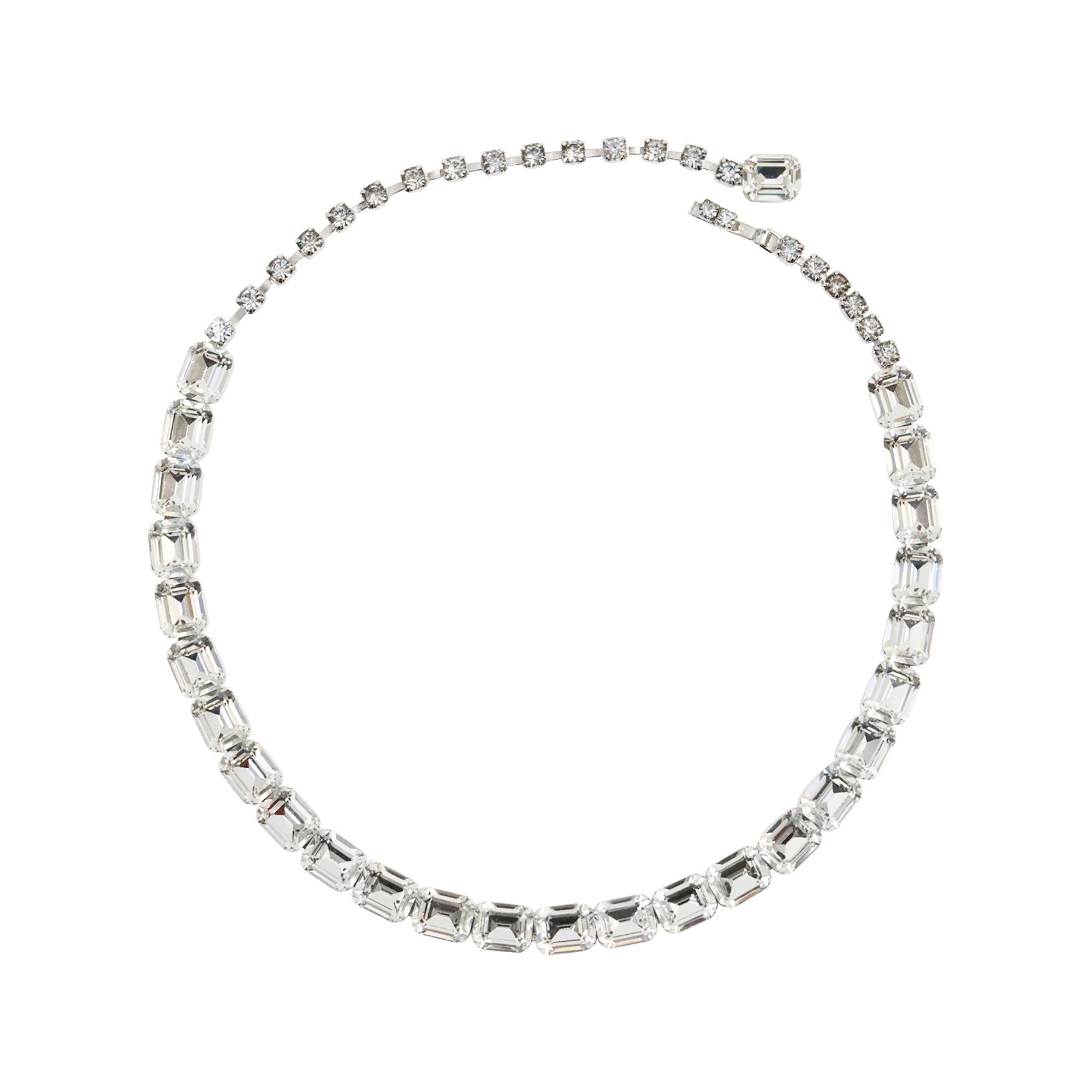 Vintage Eisenberg Diamante Emerald Cut Choker Circa 1980s For Sale 3