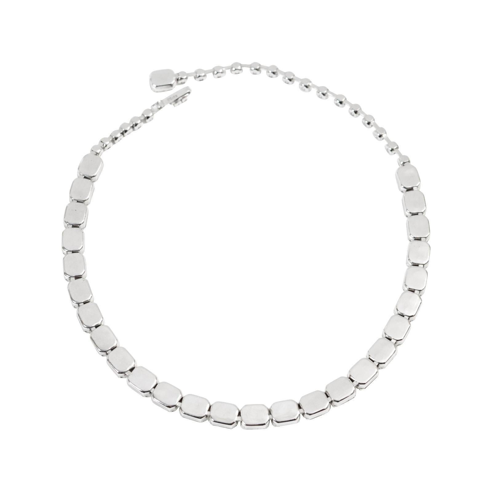 Modern Vintage Eisenberg Diamante Emerald Cut Choker Circa 1980s For Sale