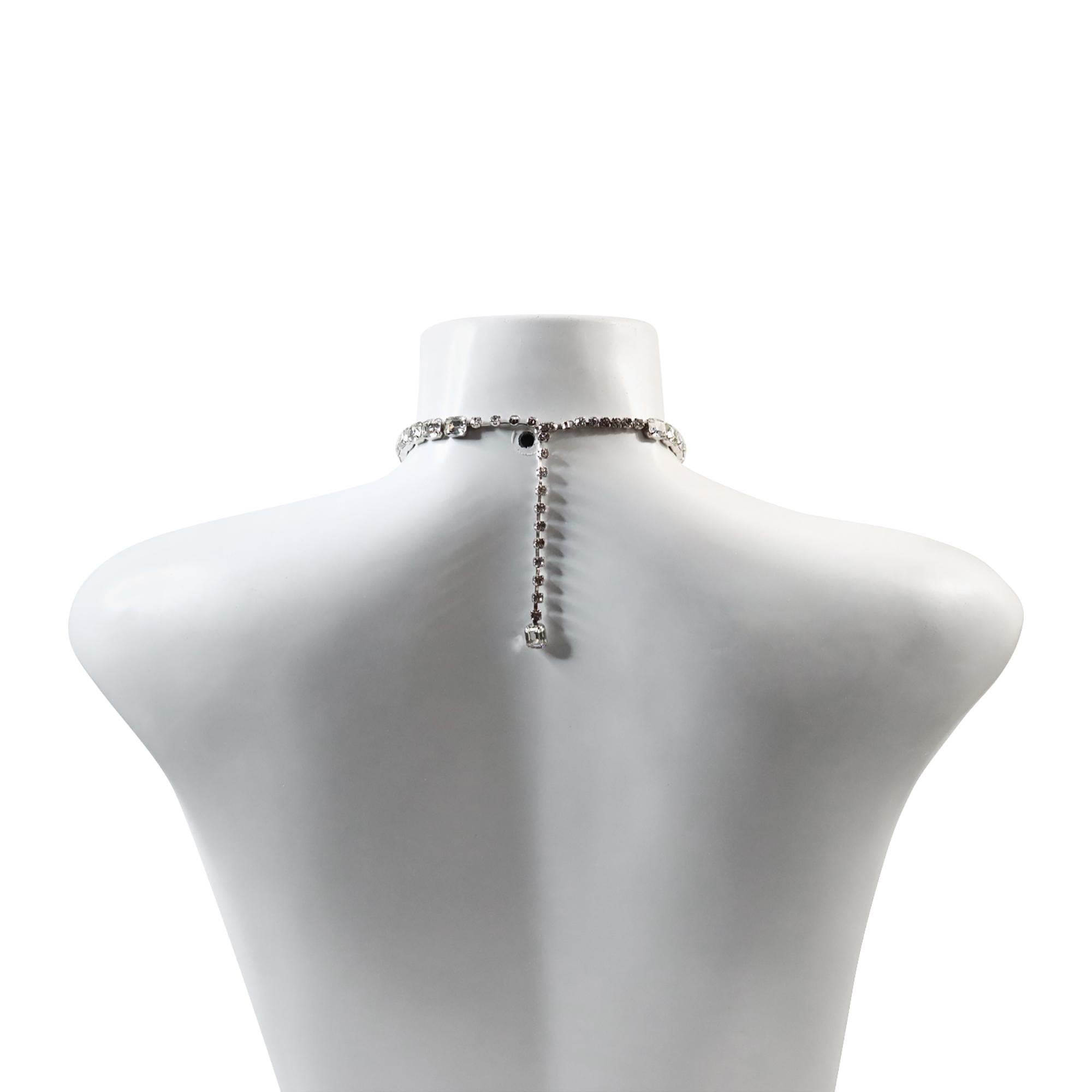 Vintage Eisenberg Diamante Emerald Cut Choker Circa 1980s For Sale 2