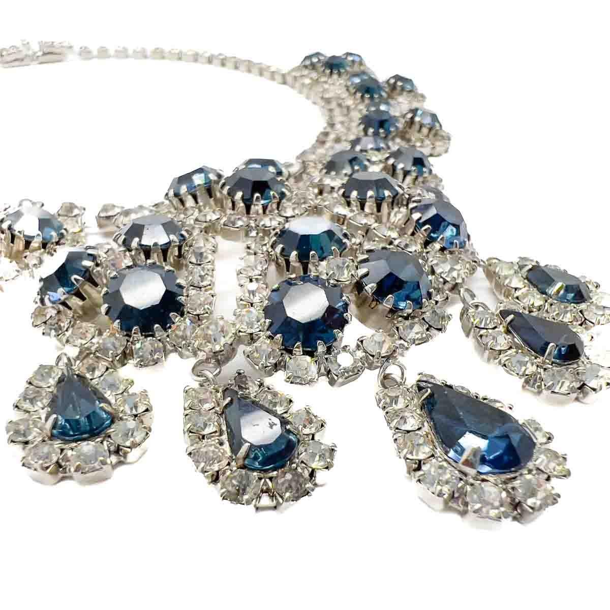 A Vintage 'Eisenberg Ice' Sapphire Necklace. A spectacular example of the Ice pieces, so called as their designs focussed on emulating diamond jewellery. A collar of stones gives way to many droplets culminating in an impressive collar from the