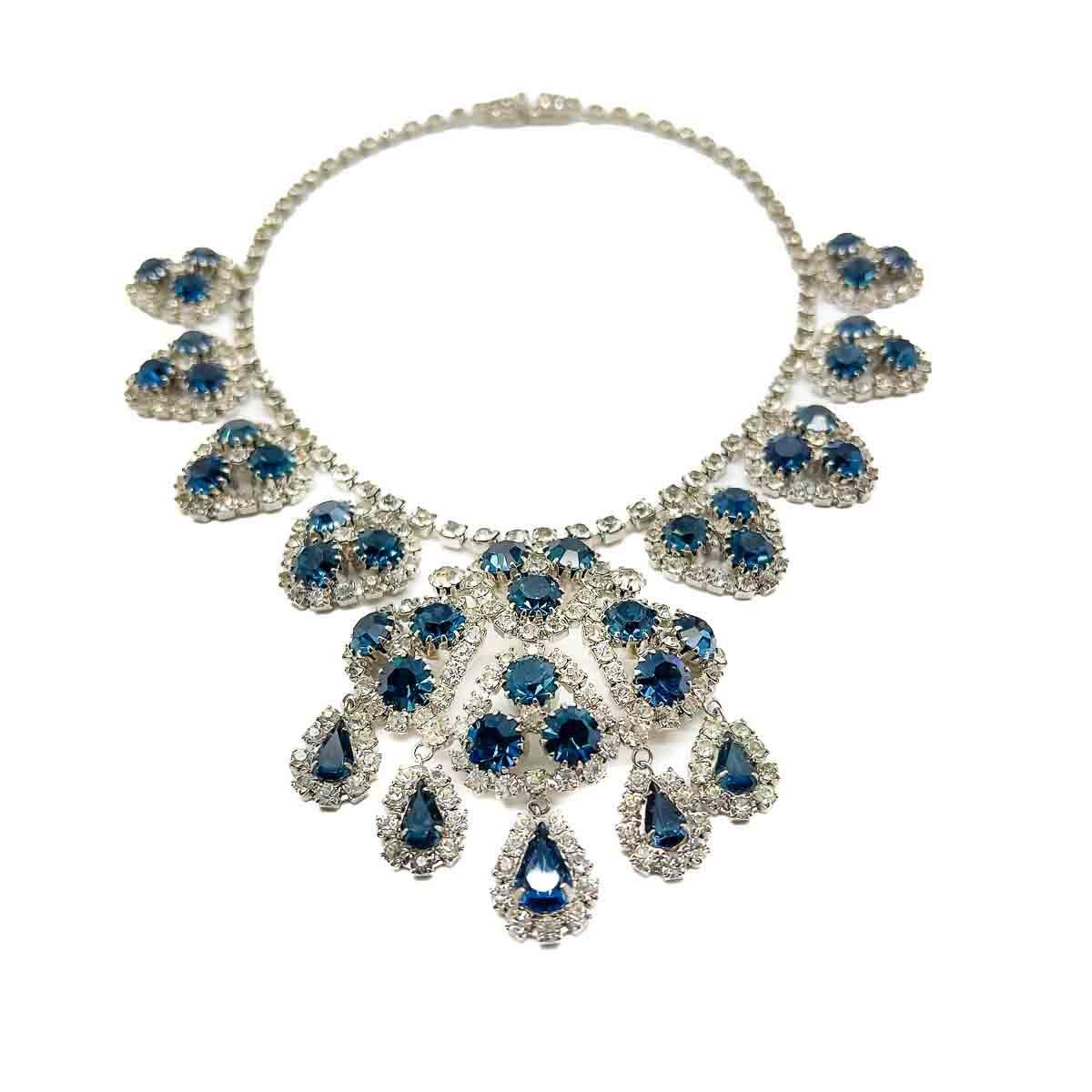 Women's Vintage 'Eisenberg Ice' Sapphire Droplet Necklace 1950s For Sale