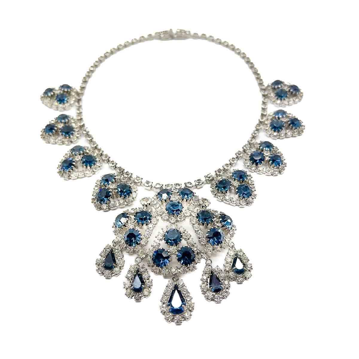 Vintage 'Eisenberg Ice' Sapphire Droplet Necklace 1950s For Sale 1