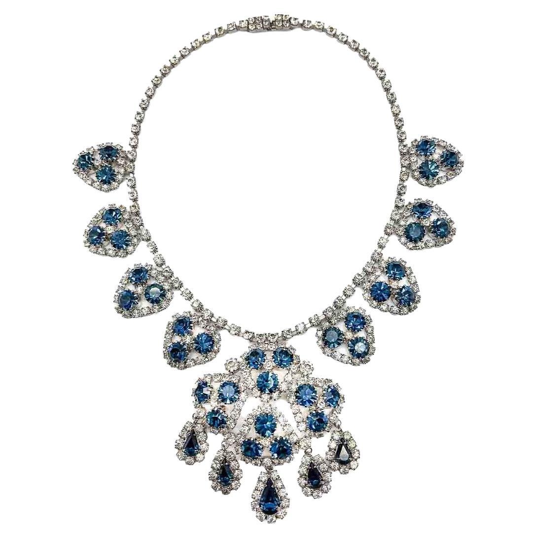 Vintage 'Eisenberg Ice' Sapphire Droplet Necklace 1950s