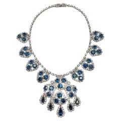 Retro 'Eisenberg Ice' Sapphire Droplet Necklace 1950s
