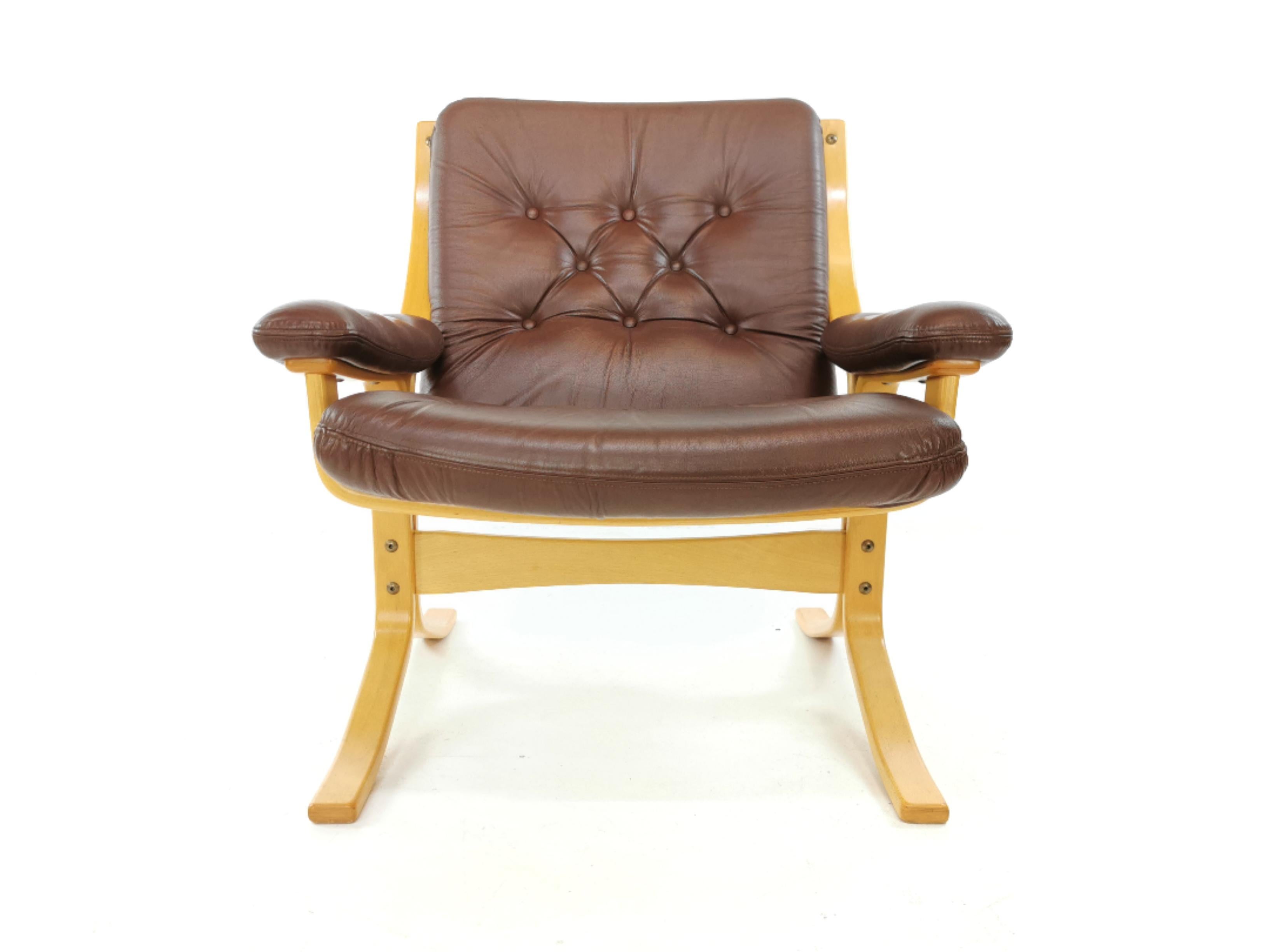 Vintage Ekornes Leather Easy Chair Armchair Mid Century 60s 70s Chair Armchair Mid Century 60s 70s