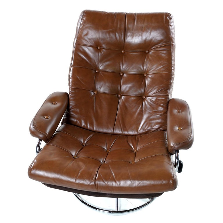 Leather Recliner Lounge Chair, Vintage Leather Recliner