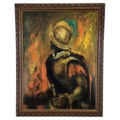 Vintage "El Conquistador" Framed Art Print- Signed Reynaldo