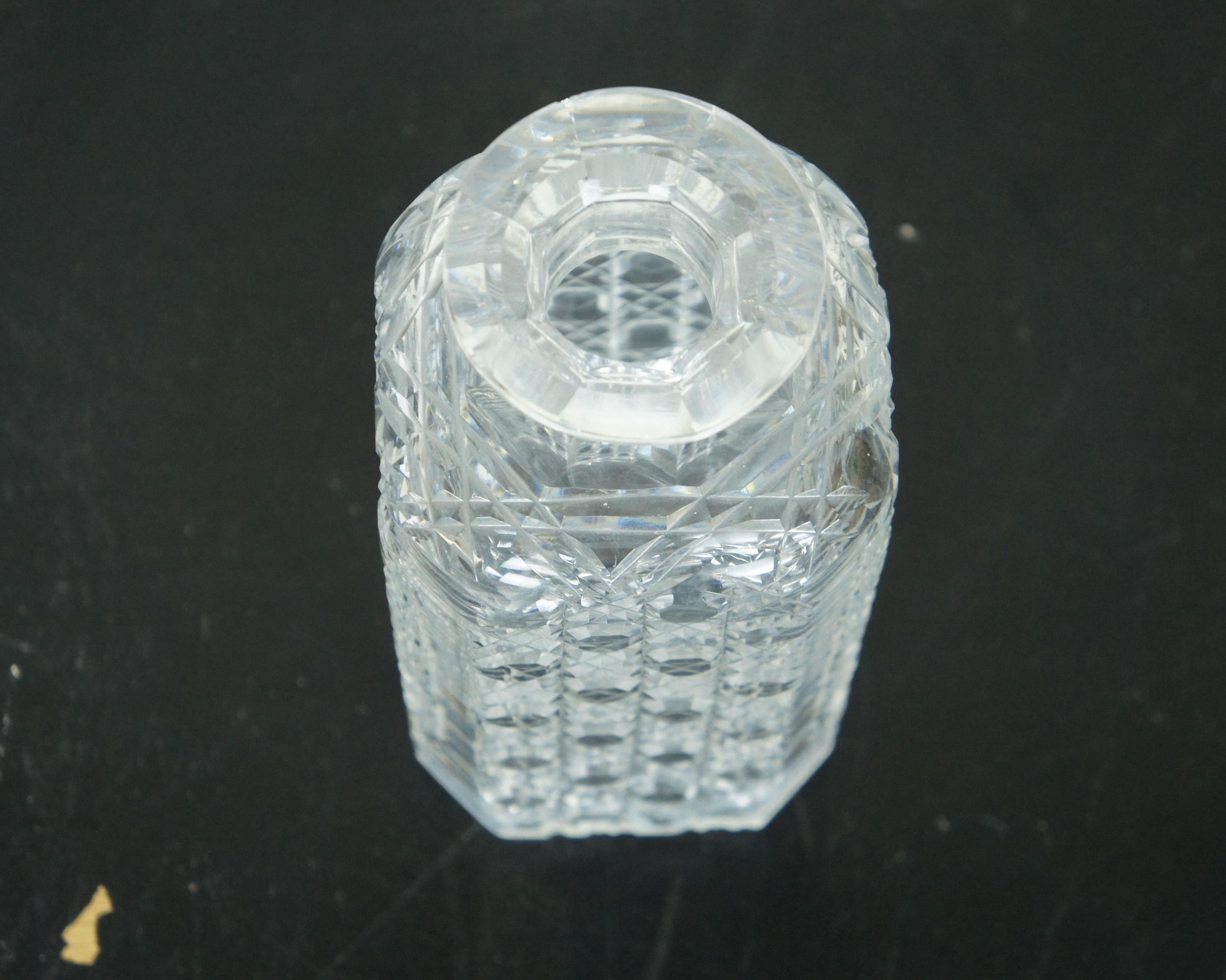 Vintage E&L Edinburgh Square Cut Crystal Whiskey Barware Decanter Bottle 10