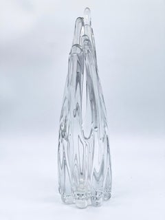 Vintage Elaborate Murano Glass Vase, Space Age Era Abstract Sculpture, Crystal