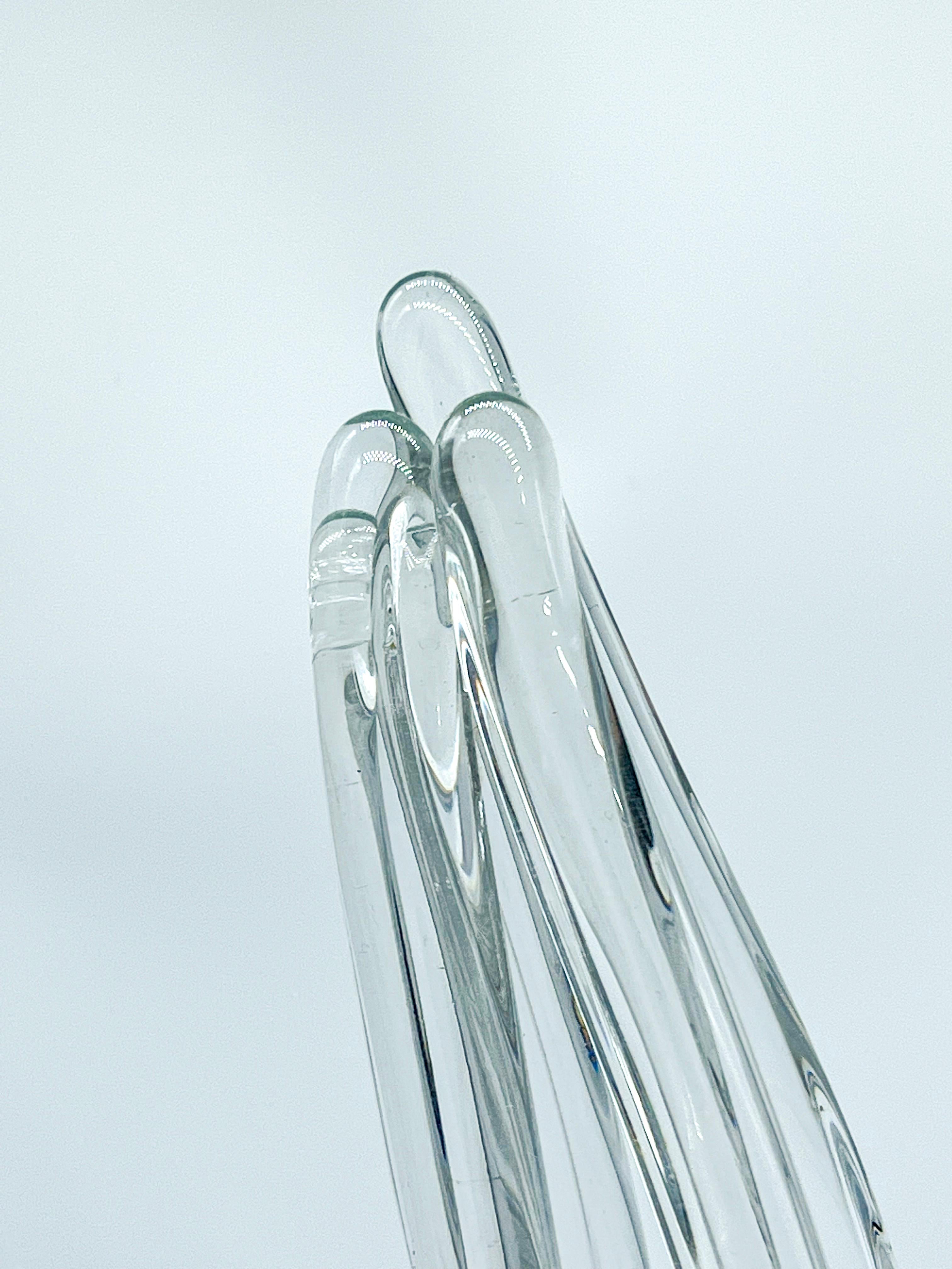 Italian Vintage Elaborate Murano Glass Vase, Space Age Era Abstract Sculpture, Crystal For Sale