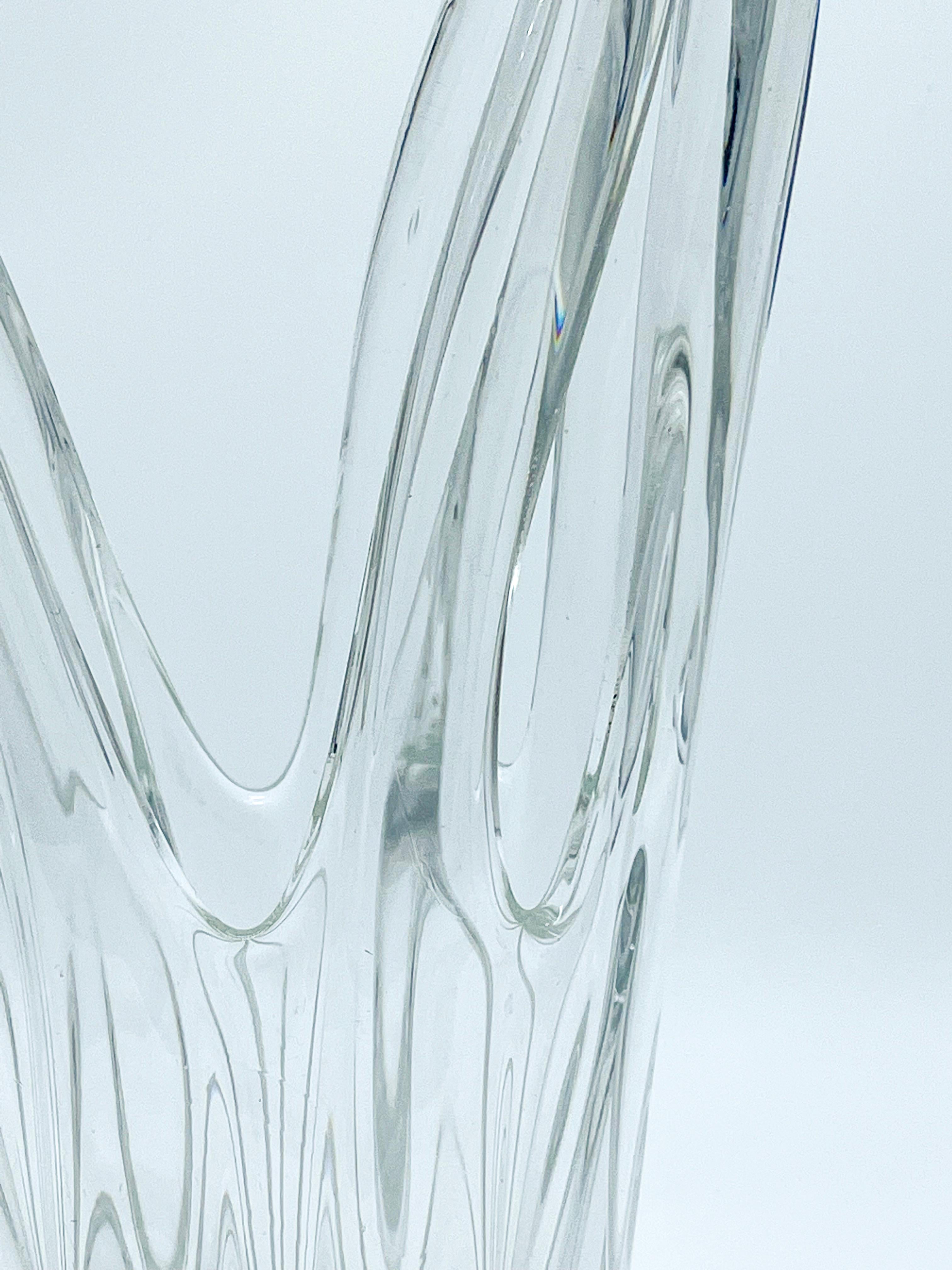 Vintage Elaborate Murano Glass Vase, Space Age Era Abstract Sculpture, Crystal In Good Condition For Sale In Milan, IT