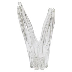 Vase de Murano - Sculpture en verre transparent soufflé à la main 