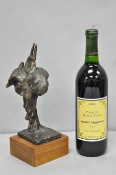 Vintage Elbert Weinberg "Scroll" Bronze Brutalist Abstract Sculpture Figure