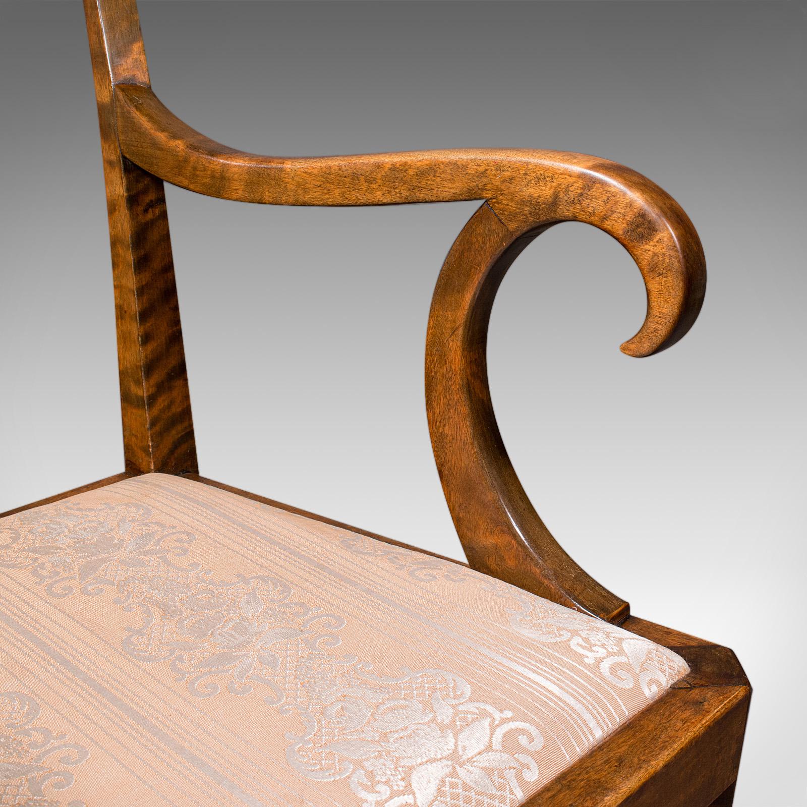 Vintage Elbow Chair, Continental, Satinwood, Seat, Biedermeier Taste, Art Deco For Sale 4