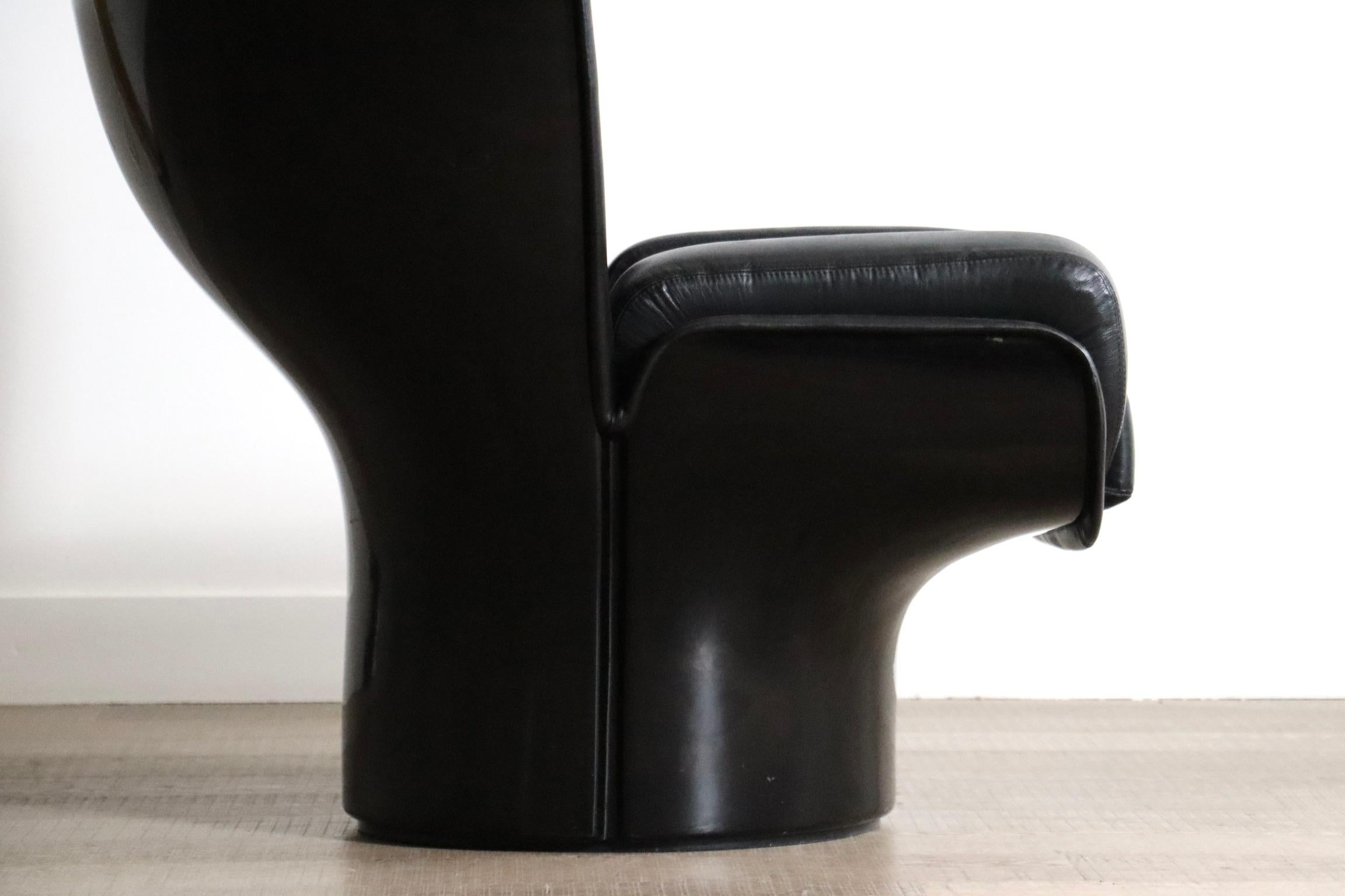 Chaise longue vintage Elda en noir sur noir par Joe Colombo pour Comfort Italy 197 en vente 5
