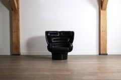 Vintage Elda Lounge Chair in black on black by Joe Colombo for Comfort Italy 197