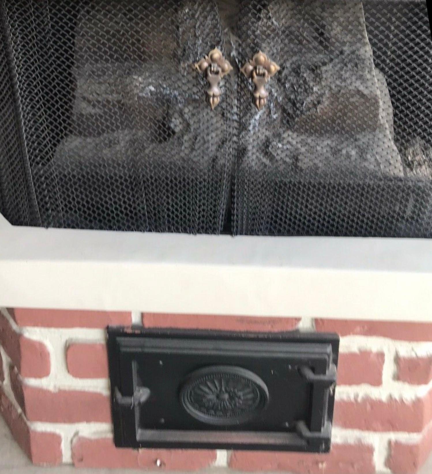 Vintage electric fireplace, red brick, metal, midcentury, architectural feature. Adorable kitsch late 1960s-early 1970s piece. Tested and works.