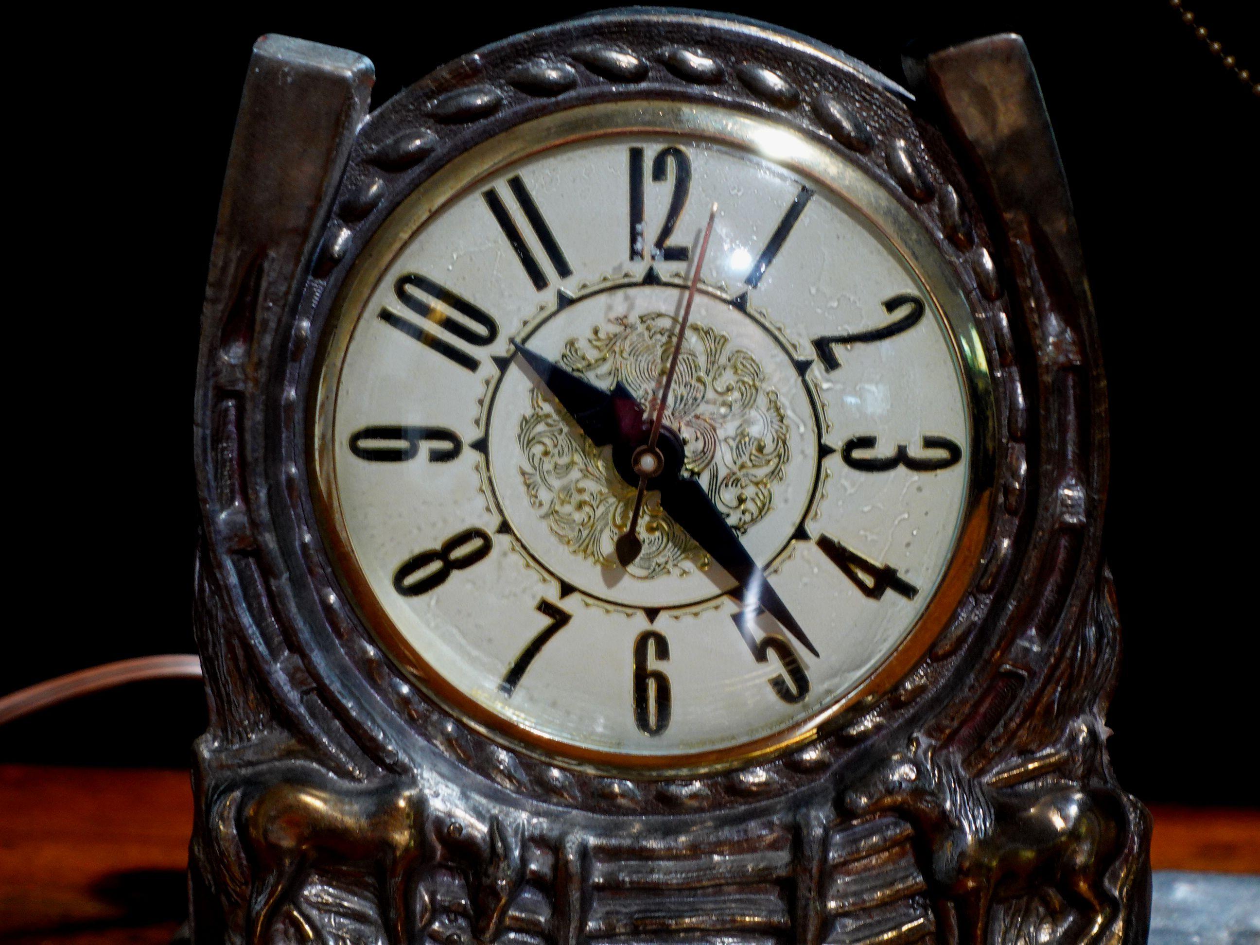 horse clock vintage