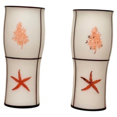 Vintage Electrified Hurricane Lamps, Frosted Glass, Nautical Design