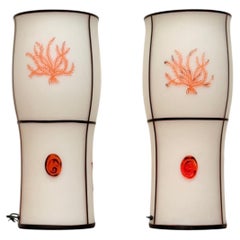 Vintage Electrified Hurricane Lamps, Frosted Glass, Nautical Design