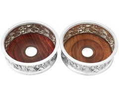 Sottobicchieri d'epoca in argento 925 e galvanica