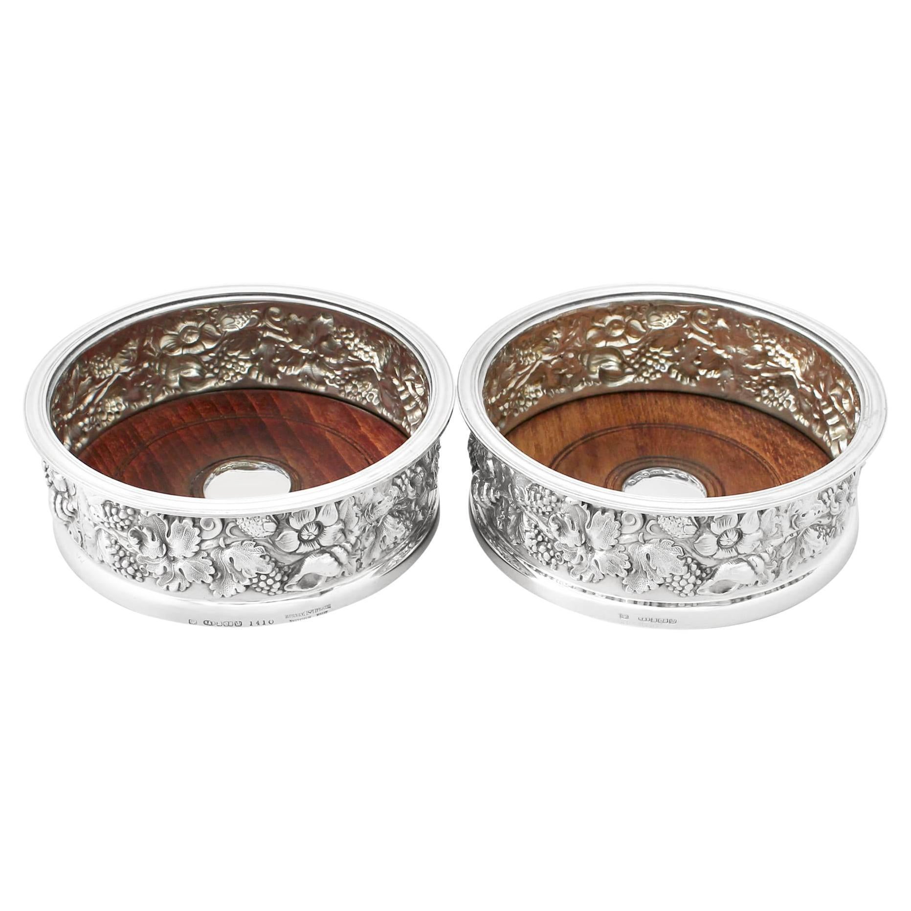 Sous-verres vintage en argent sterling et plaqués