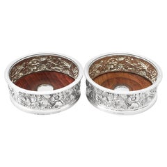 Sous-verres vintage en argent sterling et plaqués