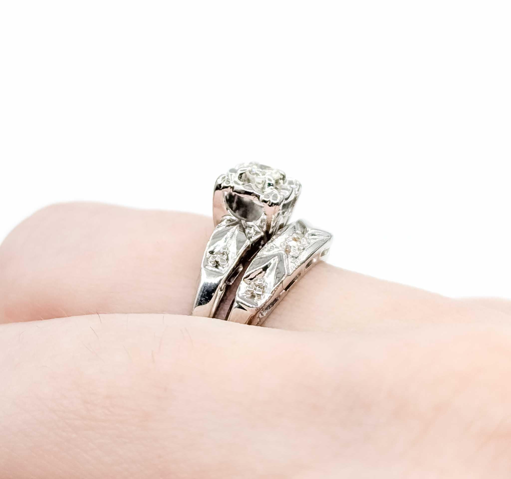 Set di anelli con diamanti Vintage Eleg 14kt in vendita 6