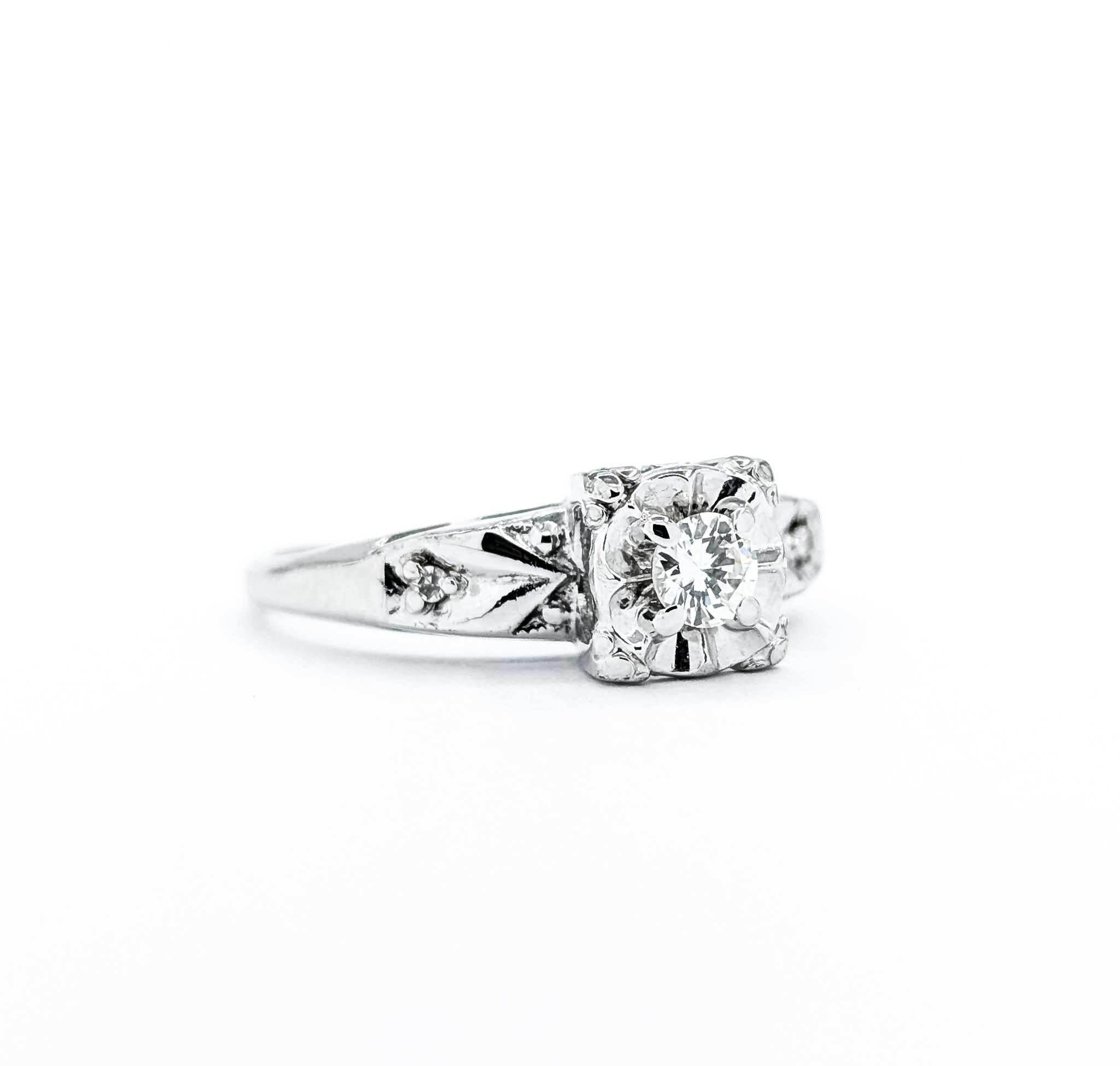 Taglio rotondo Set di anelli con diamanti Vintage Eleg 14kt in vendita