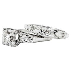 Vintage Elegance 14kt Diamant Ring Set
