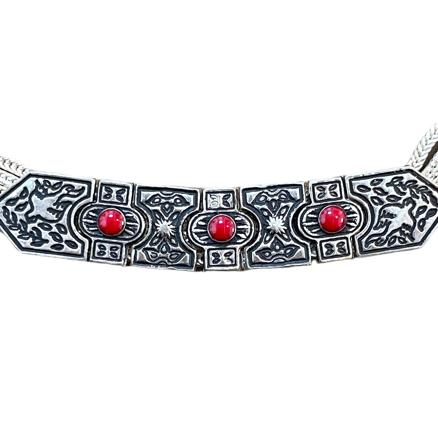 Art Deco Vintage Elegance Antique Silver Chain Necklace For Sale